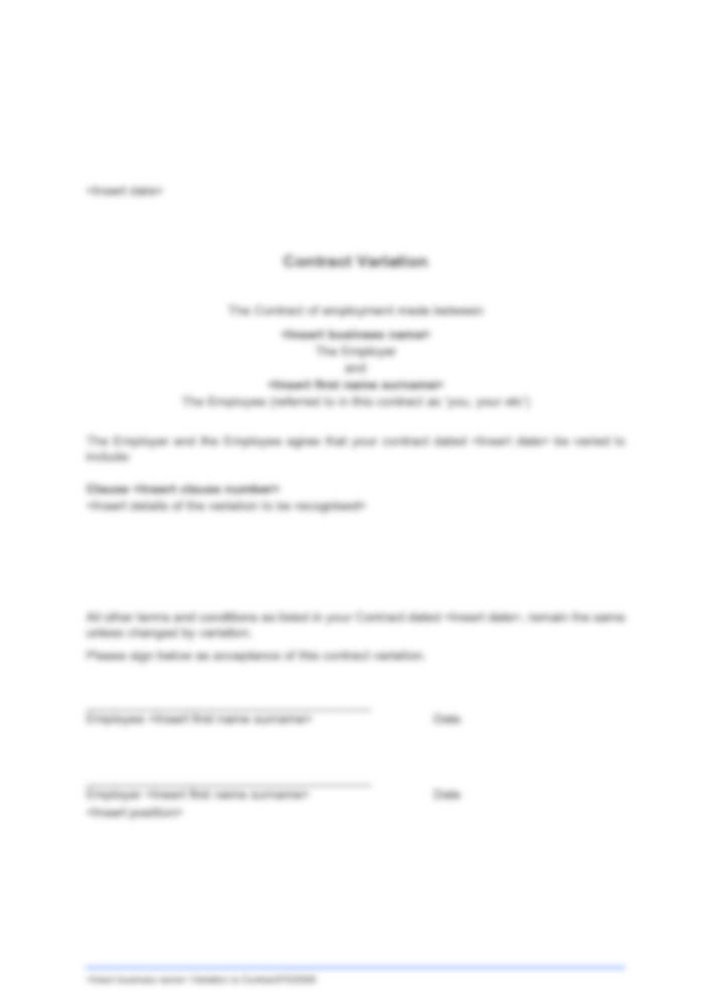 Variation to Contract