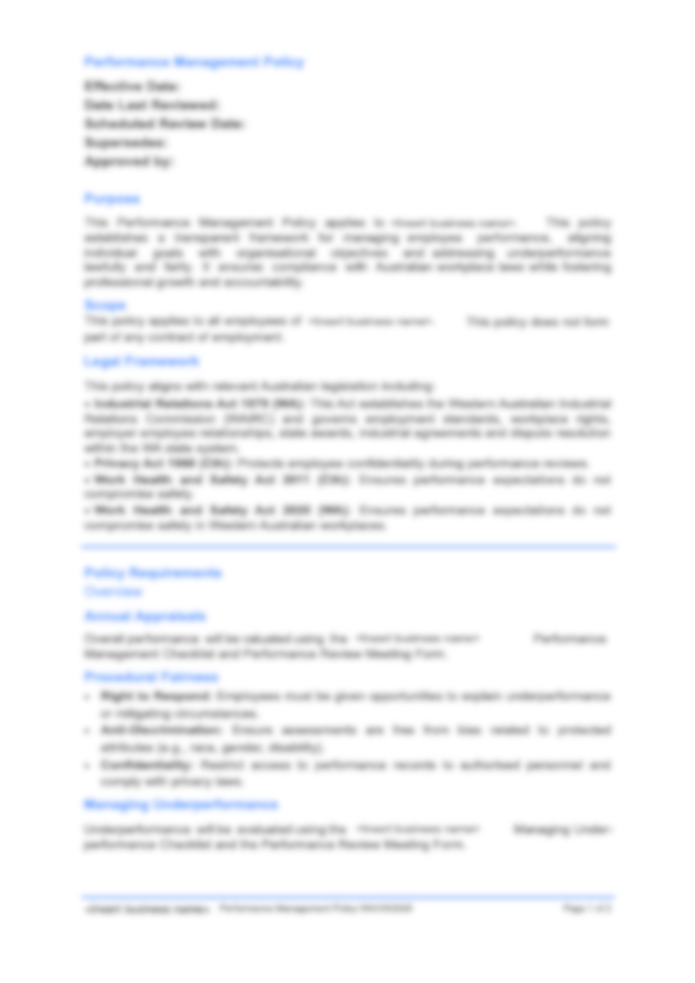 Performance Management Policy