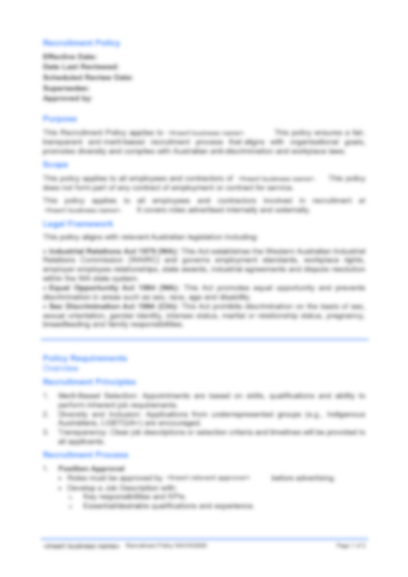 Recruitment Policy