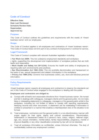 Code of Conduct Policy