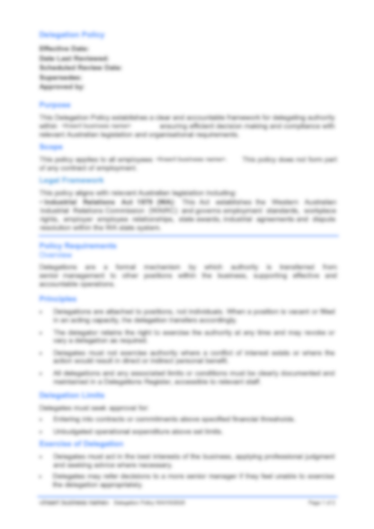 Delegation Policy