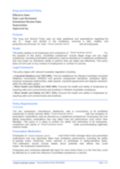 Drug and Alcohol Policy