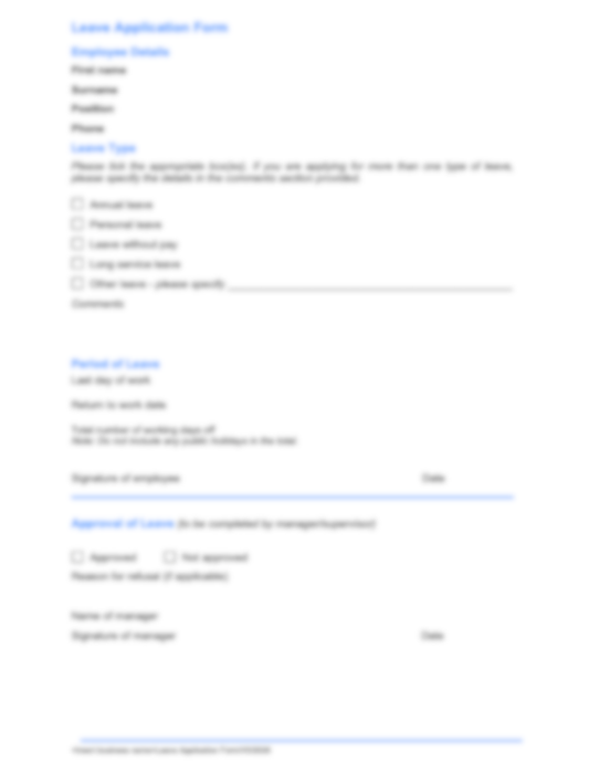 Leave Application Form