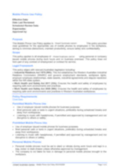 Mobile Phone Use Policy