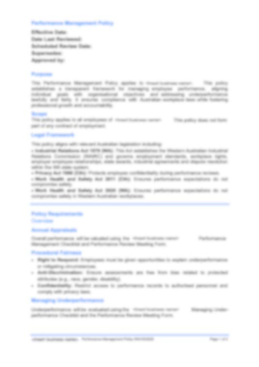 Performance Management Policy