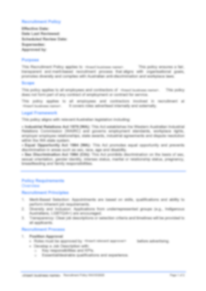 Recruitment Policy