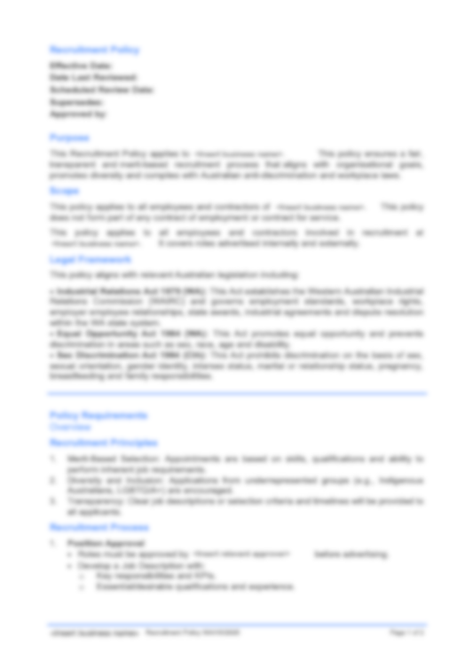 Recruitment Policy