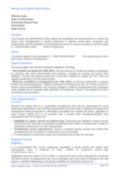 Remote and Hybrid Work Policy