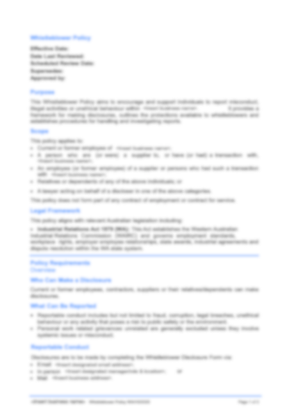 Whistleblower Policy