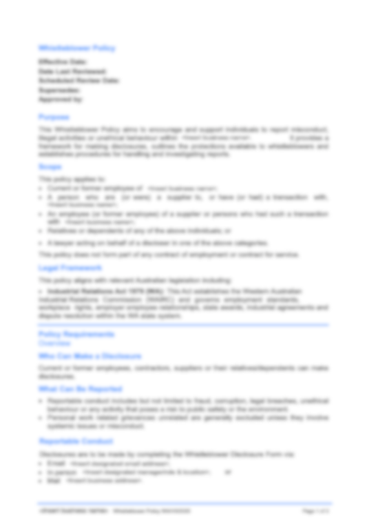 Whistleblower Policy
